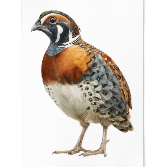 Watercolor Quail Wall Art Print, Unframed - Vibrant Nature-Inspired Home Decor - Picture 2 of 6